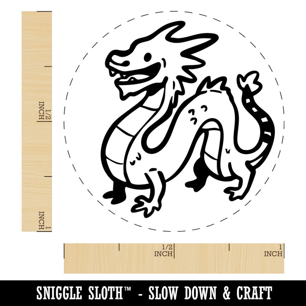 Cute Chinese Long Dragon Serpent Rubber Stamp for Stamping Crafting Planners